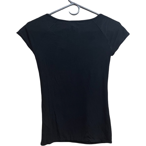 NWT Bebe Women’s Black T-shirt & Gold Rhinestone Logo Size Small - Picture 4 of 8